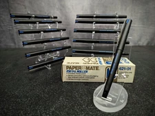 Vtg Paper Mate Metal Roller - Model 621-01 .03mm Fine Ball Pens Lot Of 12 NOS