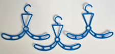 HTF VINTAGE BARBIE KEN DOLL 3 BLUE PLASTIC CLOTHES HANGERS ACCESSORIES