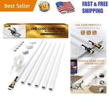 Transform Cluttered Rooms with 94.5in White Cord Covers - Quick Install Kit