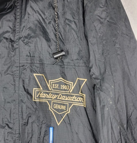 Harley Davidson Genuine Hoodie Men's Rain Jacket Size M - Picture 7 of 15