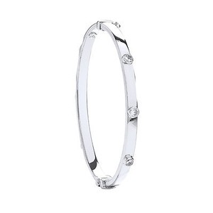 white gold christening bangle