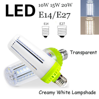 LED Corn Capsule Light Bulb E14 E27 Screw Ultra Base Bright White Lamp 10 15 20W