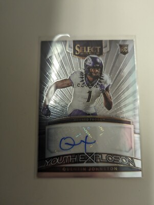 2023 Select Draft Picks Quentin Johnston Auto Youth Explosion RC TCU Chargers 