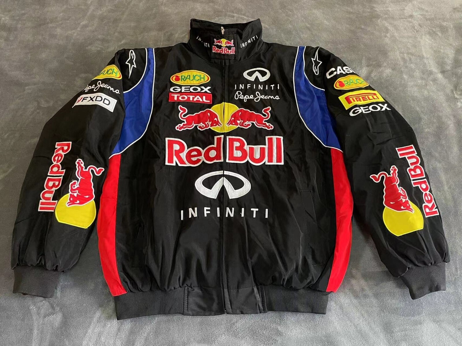 Unisex Adult Red Bull Jacket Ebroidered Cotton Padded F 1 Racing Jacket