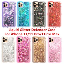 For iPhone 11 / 11 Pro Max Liquid Glitter Defender Heavy Duty Case 