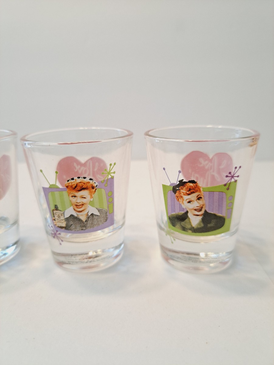 I LOVE LUCY TV Show Set of 4 Glass Shot Glasses Lucille Ball