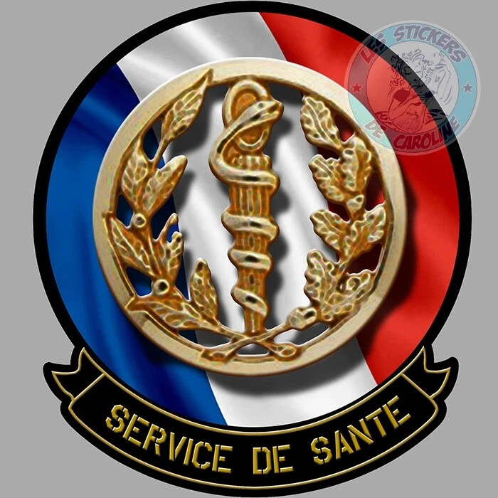 STICKER INSIGNE MILITAIRE SERVICE DE SANTE ARMEE DE TERRE REGIMENT SD091