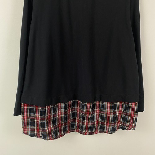 J Jill Sweater Womens 2X Black Red Plaid Tartan Trimmed Tunic Long Sleeve - Picture 3 of 10