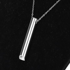 ?Silver Mindful Breathing Necklace Stainless Steel Reduces Stress Portable An BL