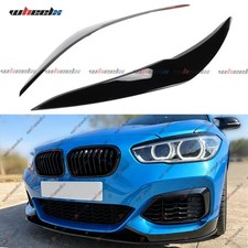 Headlight Eyebrow Eyelid Cover Trim For BMW 1 Series F20 F21 2015-19 Gloss Black