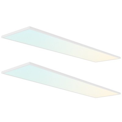 LUXRITE 1x4 Surface Mount Panel Light 5CCT Dimmable Up to 5500LM 30/40/50W 2PK