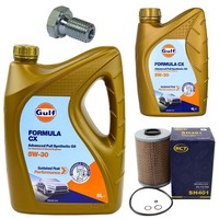 MotoröL Filter Set Gulf Formula CX 5W-30 6 Liter + Schraube FüR BMW 5Er 7Er E32