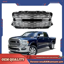 Chrome Front Bumper Grille For 2020-2024 RAM 2500 3500 4500 Limited Laramie
