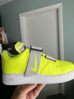 Nike Air Force 1 Utility Low Top Hook & Loop Volt Yellow/Gray AO1531-700 2018