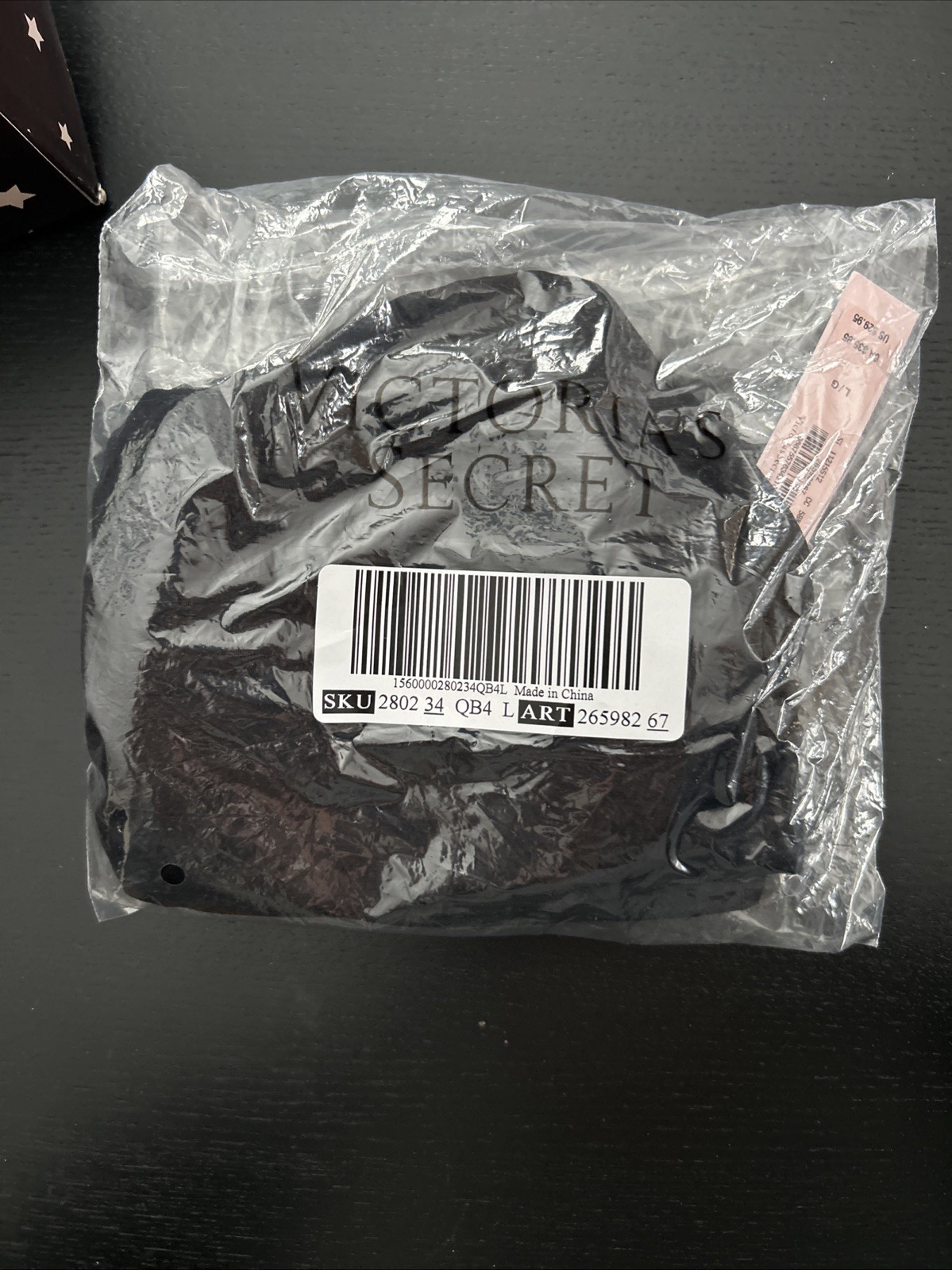 Victoria's Secret Swimsuit Bikini Top Black Size Large Never Opened