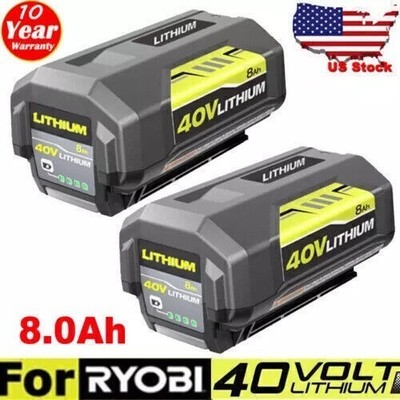 1~2Pcs For Ryobi 40V 8.0Ah Li-ion Battery OP4050 OP40602 OP40201 OP40501 3.5Ah