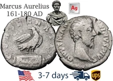 Ancient Roman Empire Coin Silver Denarius Marcus Aurelius 161 180 AD #21564