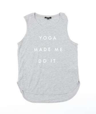 New Look Damen grau Polyester Basic T-Shirt Größe 10 Rundhalsausschnitt   Yoga Made Me