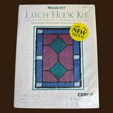 WonderArt Latch Hook Kit Stained Glass 20"x27" by Caron   New Sealed