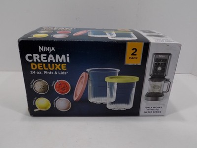 NINJA CREAMI DELUXE 24 oz containers pints and lids replacement extra for NC500