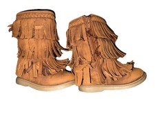 Fringe Brown Moccasin Toddler Boots Size 5 by Carters Lightly Used