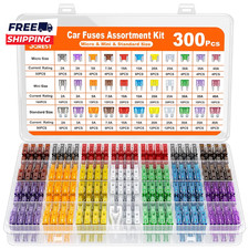 300Pcs Car Fuse Assortment Kit 160 Mini Blade Fuses Automotive 90 Standard