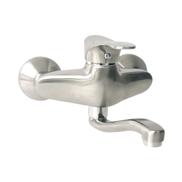 Waschtisch Armatur Wasserhahn Wandmontage Wandarmatur Waschbecken Bad Schwenkbar-image