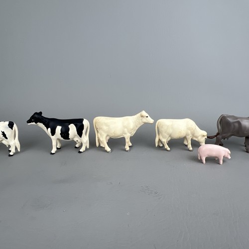 ERTL Vintage Holstein Black/White Grey Mother Cow & Calf Pig Toy Lot of 9 Rare - Picture 5 of 9