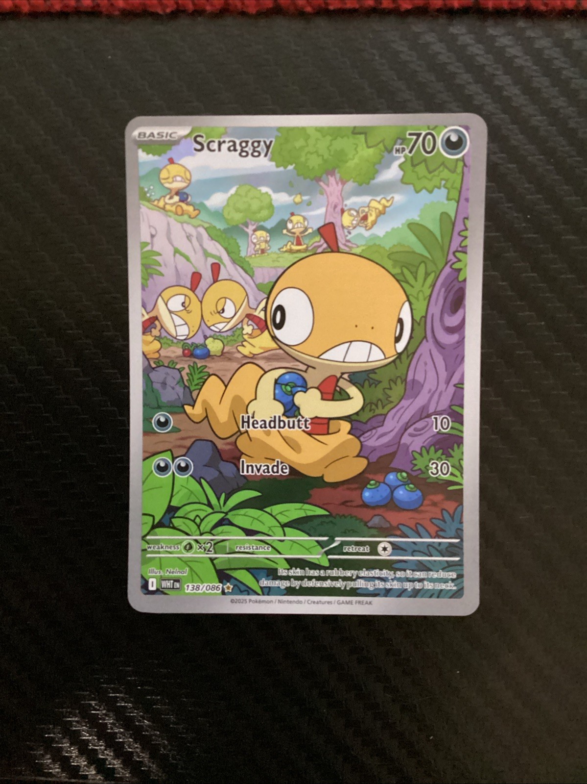 Scraggy 138/086 White Flare Illustration Rare Holo NM