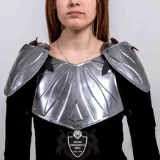 Medieval Lady Armor Pair of Pauldron With Handmade Breastplate Wearable Armor