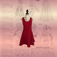 red formal style ribbed slim dress homecoming formal dresses party size large