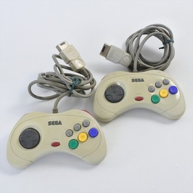Sega Saturn White Pair of Controller HSS-0101 Control pad Official Tested 2929