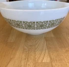 Vintage Pyrex 444 Autumn Square Floral Green Verde Cinderella Mixing Bowl 4Qt