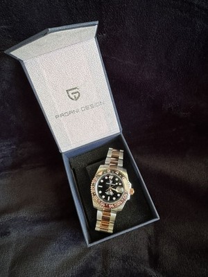 Pagani Design PD-1662 Master GMT Oyster Rose Gold Black Bezel Automatic Watch