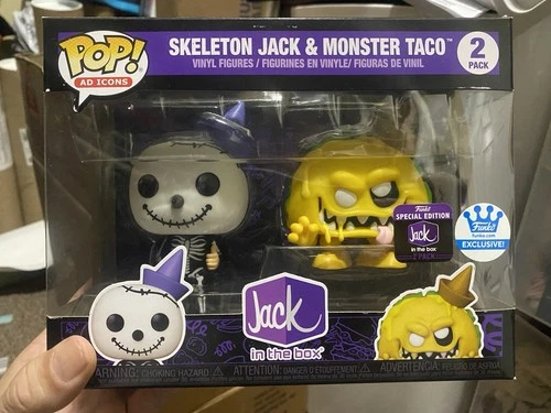 JACK IN THE BOX 2 PACK - MONSTER TACO & SKELETON JACK - FUNKO POP!