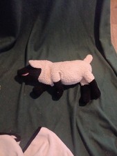 Vintage Melissa Doug Sheep Puppet Full Body Black White Stuffed Plush 17"L