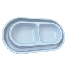 Ant Proof Cat Dish Pet Feeder 32oz Food Water Bowl Small Medium Dogs Grey M