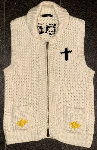 Dsquared2 F/W 2005 Holy Cross M Heavy Knit Wool Zip Vest Strickjacke Weste Faith