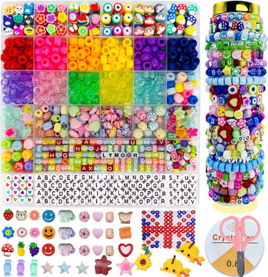 Pony Perlen für Armband Bastelset, Kandi Perlen, Schmuckherstellung Sets für Mädchen,