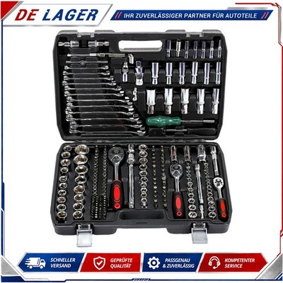 216pcs 1/2'' 1/4'' 3/8'' Socket Wrench Spanner Set with Bits Mechanic Tool Kit UK