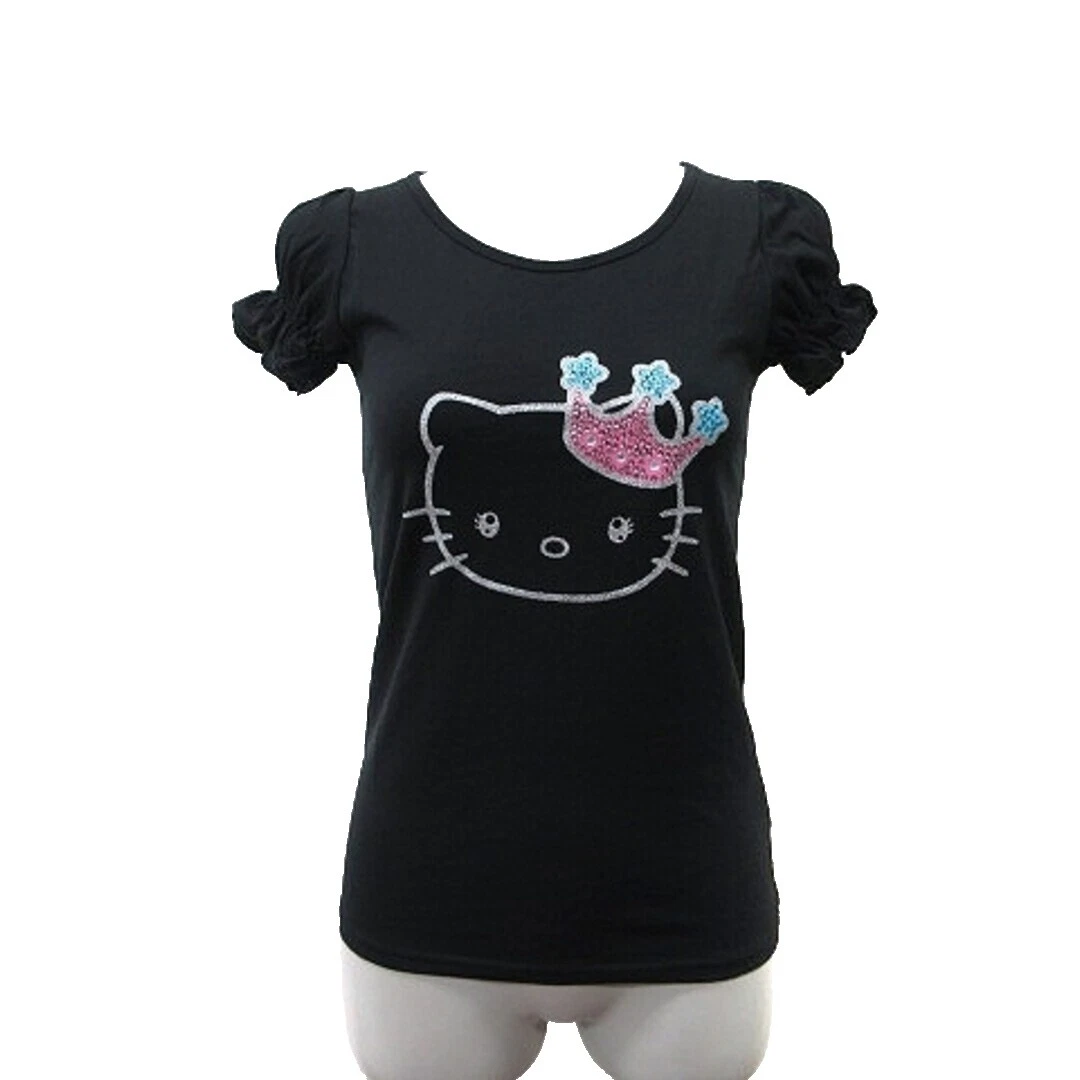 Hello Kitty Poliéster Camiseta Tops Para Mujer