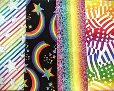 Rainbow Pride Stripes, Stars, Floral, or Flag Cotton Quilting/Craft/Mask Fabric