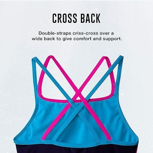 Speedo Girl's Swimsuit One Piece Infinity Splice Thick Strap Size 16 - Picture 6 of 9