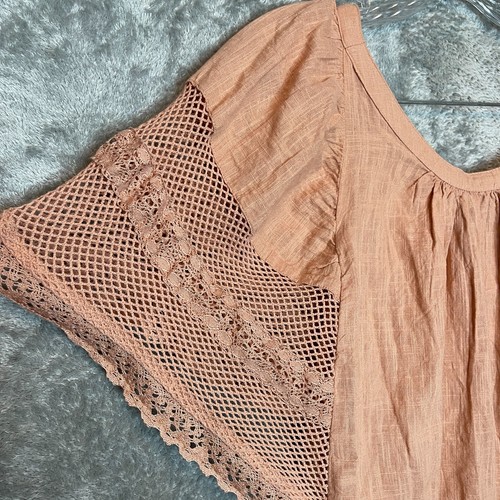 Old Navy Women Boho Cottage Peasant Flutter Sleeve Crochet Mini Swing Dress XL - Picture 4 of 13