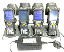 Set of 4 Motorola MC9090-GK0HJEFR65S Handheld Scanner  Cradle and Power supply