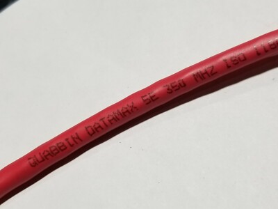 Quabbin 5502 24/4P Cat5E Datamax 5e Patch Cord Cable 350MHz Riser CMR Red /100ft