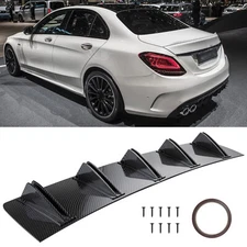 Car Rear Bumper Diffuser Shark Fins Splitter For Mercedes Benz C-Class CLA C250