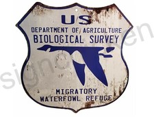  1930's NATIONAL WILDLIFE REFUGE - WATERFOWL - Replica, hunting, RUSTY LOOK