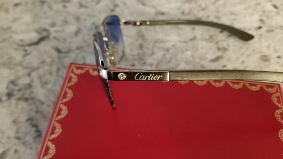Gafas de sol vintage Cartier Santos Talla 58/18/135 10. punteros DIAMANTE Foto 4 de 4