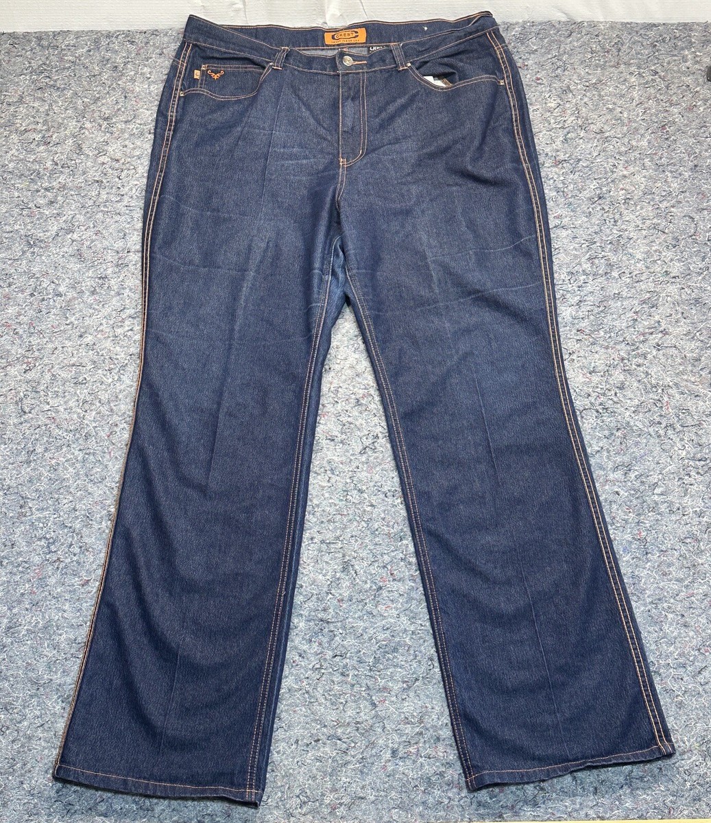 Crest Jeans Women's Size 22 Blue Dark Wash Denim Orange Stitching